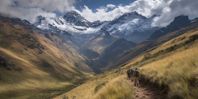 Travelers experiencing Peru's diverse seasons from the dry winter months with clear mountain views and perfect trekking conditions to the lush green rainy season with fewer crowds, dramatic cloud formations, and vibrant landscapes across different regions