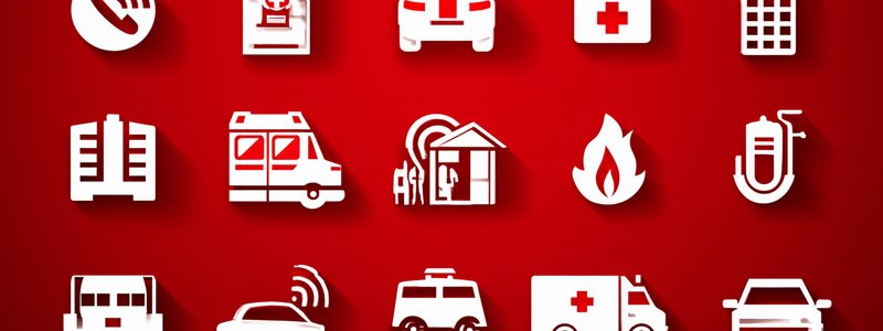 Peru emergency numbers and icons for police, ambulance and fire on a red background