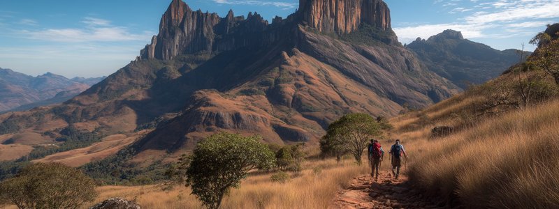 Hikers exploring Waqrapukara Hike with dramatic mountain scenery
